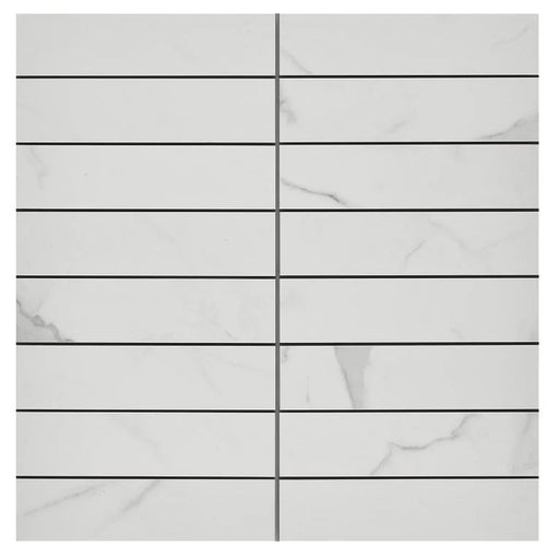 Themar Statuario V 3x12 Surface Bullnose Matte Ceramic/Porcelain Trim