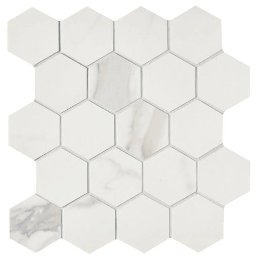 Themar Statuario V 2-3/8 Inch Hexagon Matte Ceramic/Porcelain Mosaic
