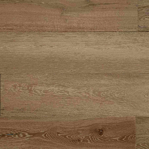 Timbertop Lucca 9.5x96-inch 6 mm engineered European oak flooring with warm brown tones, natural wood grain and knots.