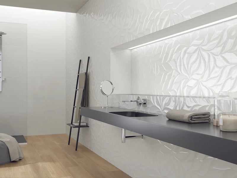 Timeless 12x36 Blanco Plain Glossy Ceramic Wall Tile