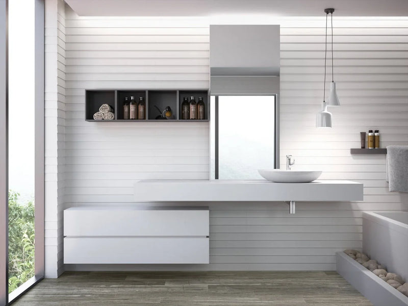 Timeless 12x36 Shutters Glossy Dimensional Ceramic Wall Tile