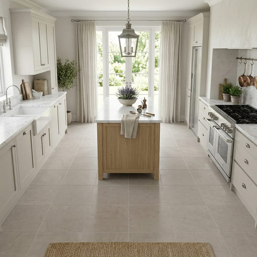 Touques Gris Limestone Tile 12x12 Honed 3/8 inch — Kitchen floor