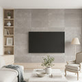 Touques Gris Limestone Tile 12x24 Tumbled 5/8 inch — Living Room feature wall