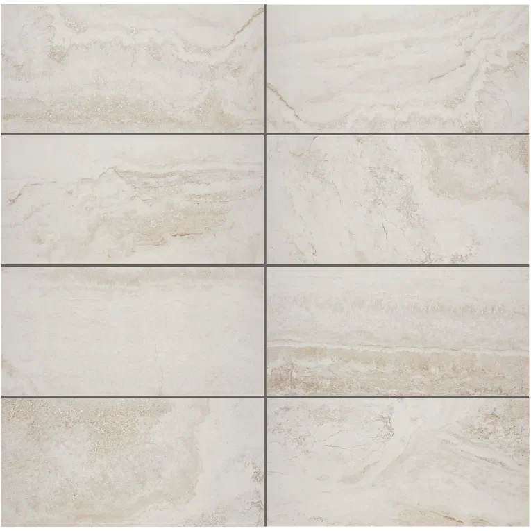 Trav Series Ivory 3x12 Surface Bullnose Matte Porcelain Trim