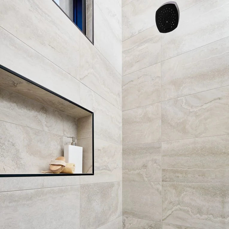 Trav Series Ivory 3x12 Surface Bullnose Matte Porcelain Trim — Solidshape