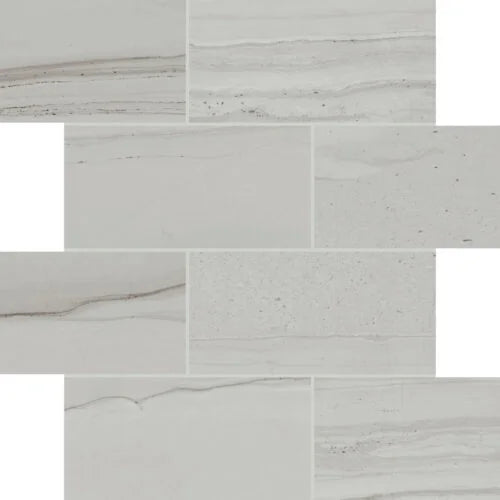 Travel Polar White 3x6 Matte Porcelain Mosaic Tile