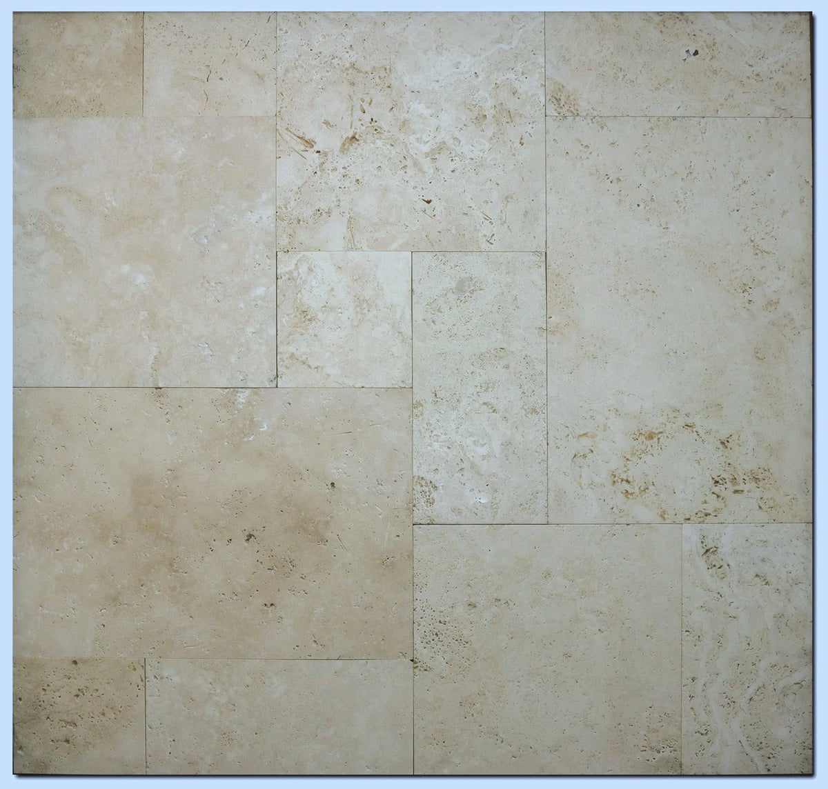 Classico 16 Sq Ft Pattern Brushed Straight Edge Set Travertine Tile ...