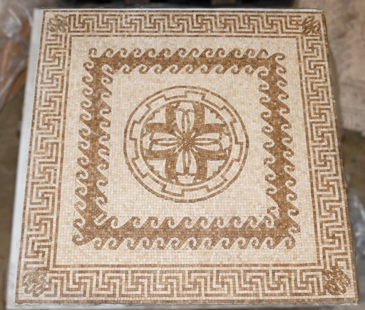 Medallion #1600 48x48 Natural Travertine Mosaic
