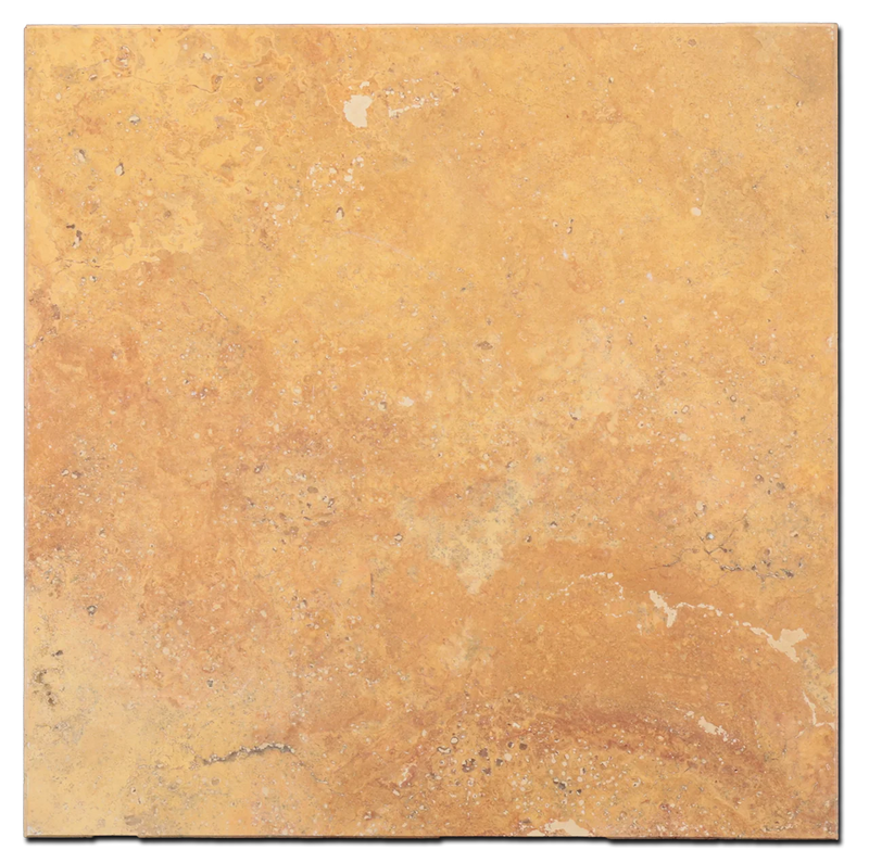 Cross Cut Travertine Tuscany Gold 12x12 Polished Filled Tile