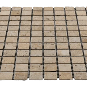 Travertine/Marble Mosaics Yellow 12x12 Natural Textured Travertine Mosaic