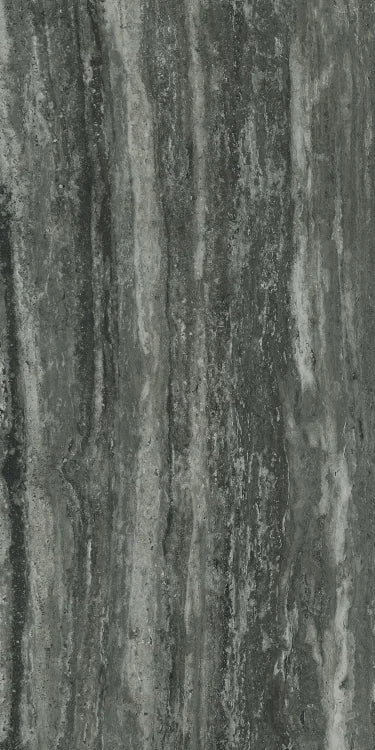 Travertino Black 16x32 Glossy Travertine Look Porcelain Tile