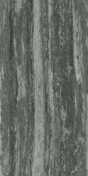 Travertino Black 24x48 Glossy Travertine Look Porcelain Tile