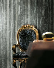 Travertino Black 24x48 Glossy Travertine Look Porcelain Tile