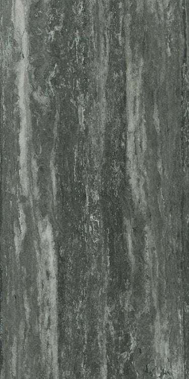 Travertino Black 24x48 Glossy Travertine Look Porcelain Tile
