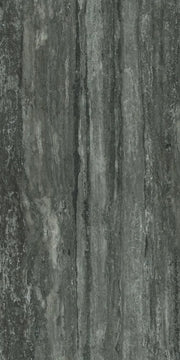 Travertino Black 24x48 Glossy Travertine Look Porcelain Tile