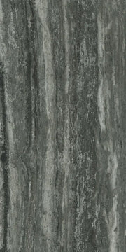 Travertino Black 24x48 Glossy Travertine Look Porcelain Tile