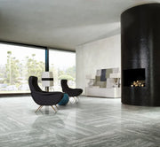 Travertino Grey 24x48 Glossy Travertine Look Porcelain Tile