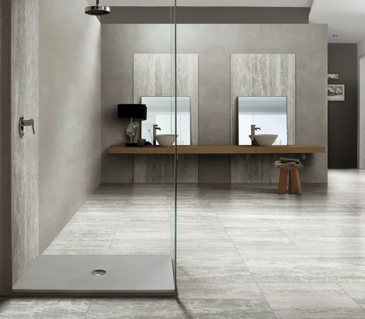 Travertino White 24x48 Matte Travertine Look Porcelain Tile