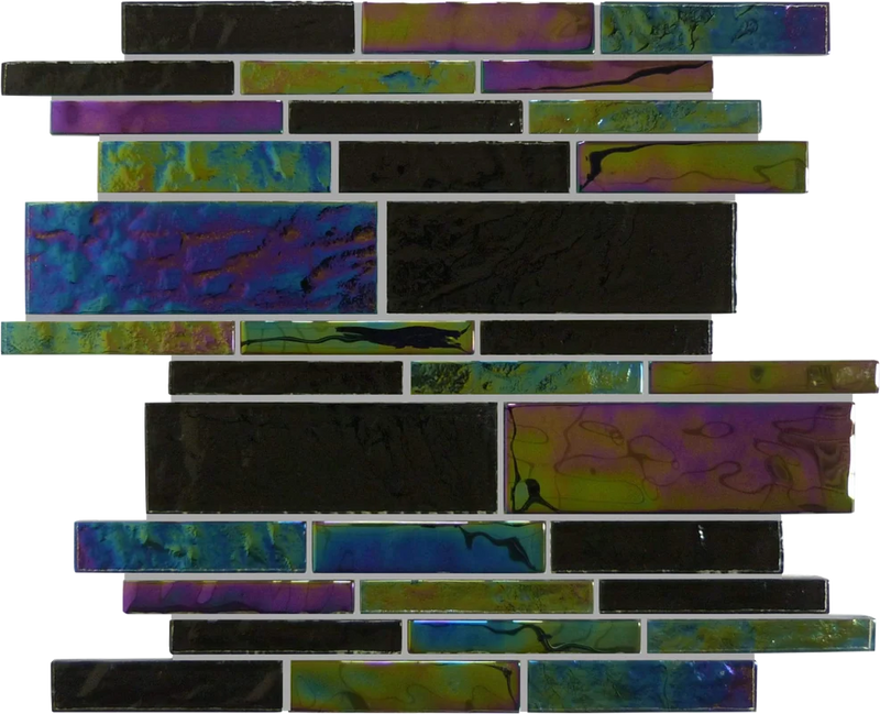 Treasure Blackstone Irregular Random Glass Mosaic Tile