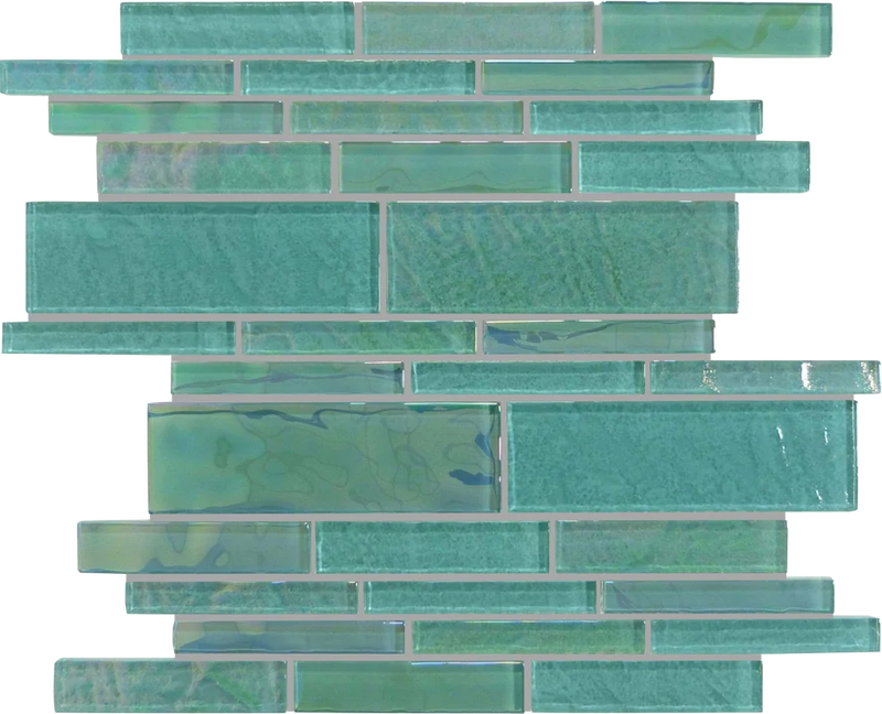 Treasure Greenstone Irregular Glass Mosaic Tile