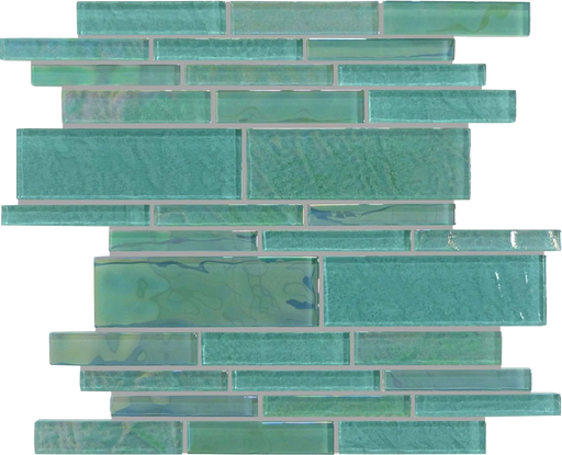 Treasure Greenstone Irregular Glass Mosaic Tile