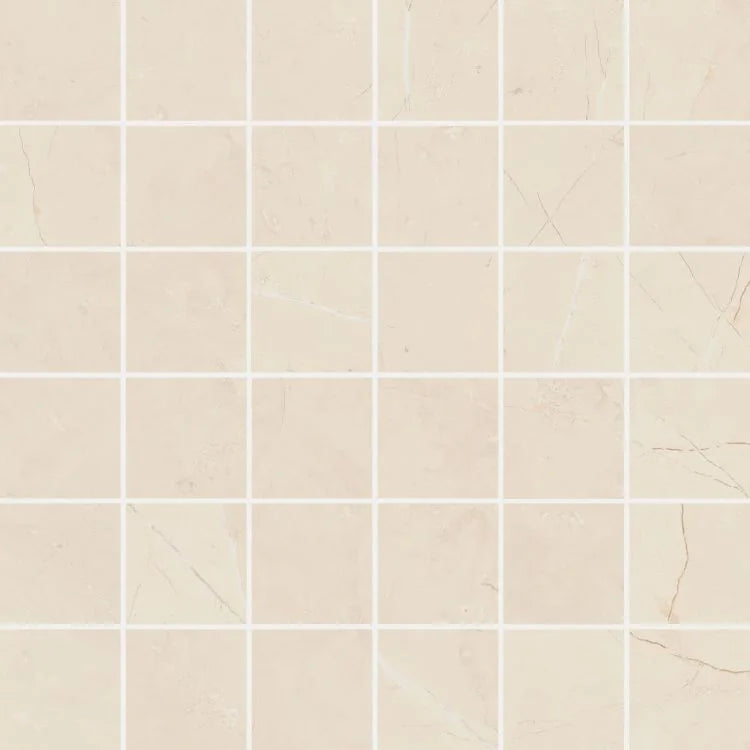 Trilogy Moon Beige 2x2 Soft Marble Look Porcelain Mosaic