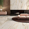 Tru Marmi Gold 1/2x12 Pencil Bullnose Matte Marble Look Porcelain Trim