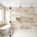 Tru Marmi Gold 3x12 Surface Bullnose Polished Marble Look Porcelain Trim