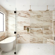 Tru Marmi Gold 1/2x12 Pencil Bullnose Polished Marble Look Porcelain Trim