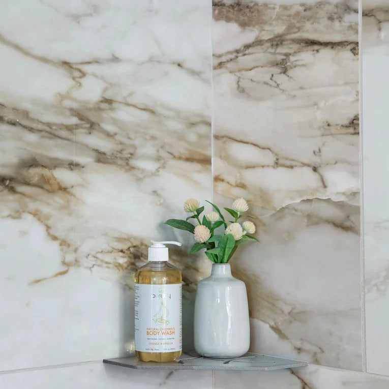 Tru Marmi Gold 3x12 Surface Bullnose Polished Marble Look Porcelain Trim