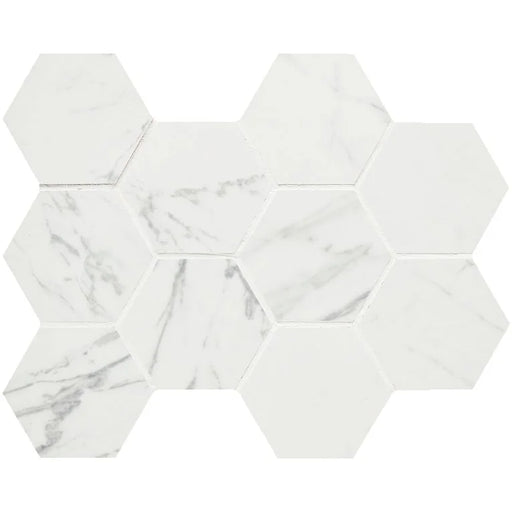 Tru Marmi Venatino Matte 4 Inch Hexagon Porcelain Mosaic