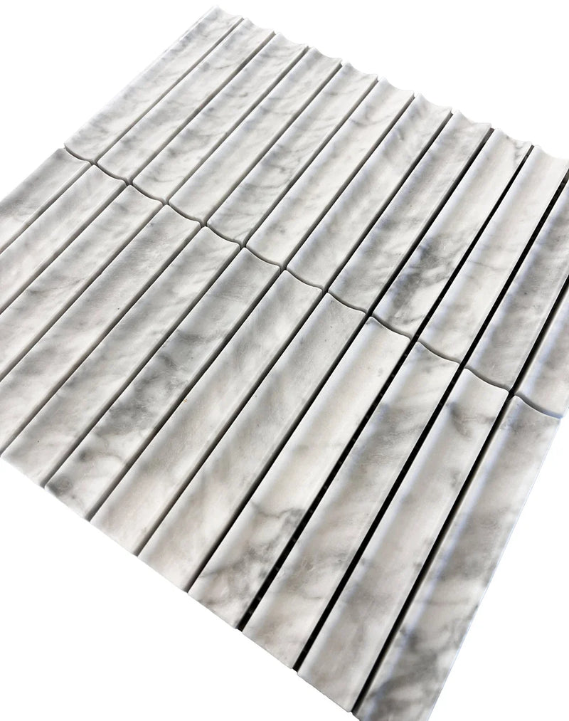 True Concave Carrara Stone Mosaic