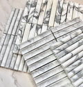 True Concave Carrara Stone Mosaic