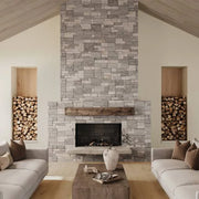 Tumbled Ledgers Mixed Beige and Grey 22x8 Wired Mesh Limestone Ledger