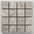 Tundra Gray Marble 1x1 Split-faced Mosaic close-up