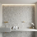 Tundra Gray Marble 1x1 Split-faced Mosaic — Spa spa interior