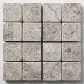 Tundra Gray Marble 1x1 Tumbled Mosaic close-up