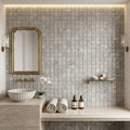 Tundra Gray Marble 1x1 Tumbled Mosaic — Spa spa interior