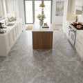 Tundra Gray Marble 12x12 Honed Tile — Kitchen floor