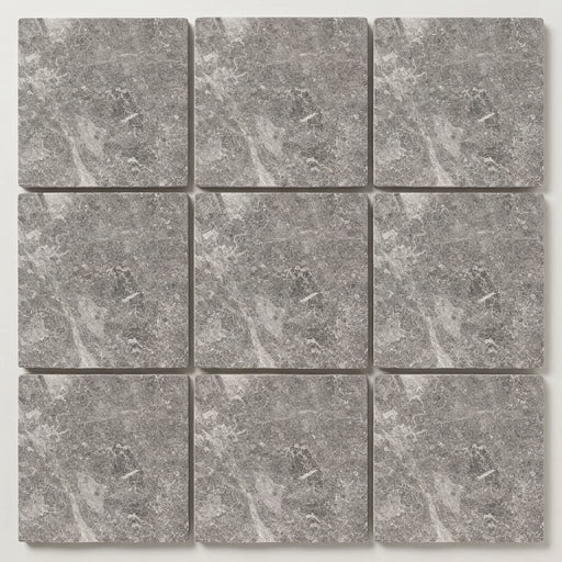 Tundra Gray Marble 12x12 Tumbled Tile close-up