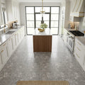 Tundra Gray Marble 12x12 Tumbled Tile — Kitchen floor