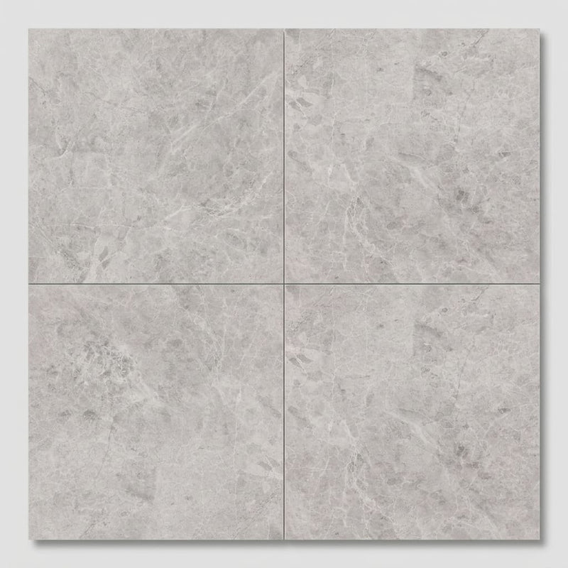 Tundra Gray Marble 18x18 Honed Tile close-up