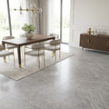 Tundra Gray Marble 18x18 Honed Tile — Dining Room floor