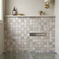 Tundra Gray Marble 2x2 Tumbled Mosaic — Bathroom shower floor
