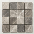 Tundra Gray Marble 2x2 Tumbled Mosaic close-up