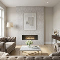 Tundra Gray Marble 24x24 Honed Tile — Living Room feature wall