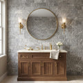 Tundra Gray Marble 3x6 Tumbled Tile — Bathroom wall