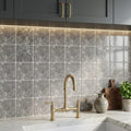 Tundra Gray Marble 4x4 Tumbled Tile — Kitchen backsplash
