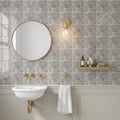 Tundra Gray Marble 4x4 Tumbled Tile — Powder Room wall
