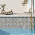 Tundra Gray Marble 4x4 Tumbled Tile — Swimming Pool waterline